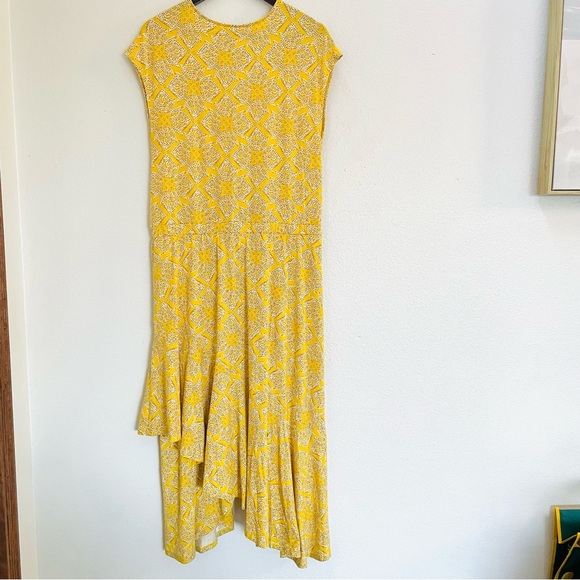 ANTHROPOLOGIE Maeve Fete Floral Asymmetric Midi Dress SIZE M - Picture 5 of 16